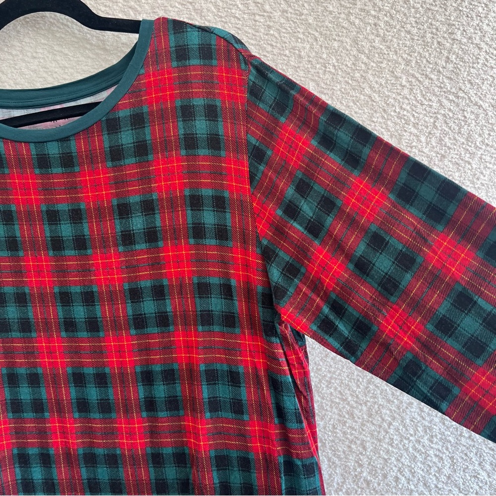 Little Sleepies Men’s Christmas Bamboo Plaid Red Green Pajama Shirt‎ Size Large - Picture 5 of 10